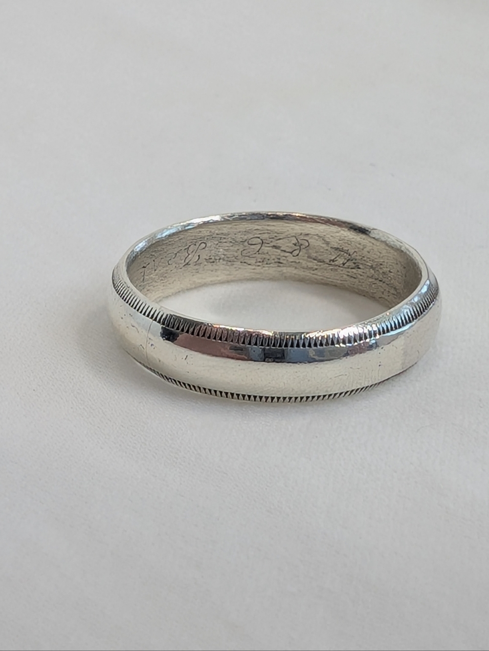 Vintage 925 Sterling Silver Milgrain Ring Wedding Band - Picture 7 of 11